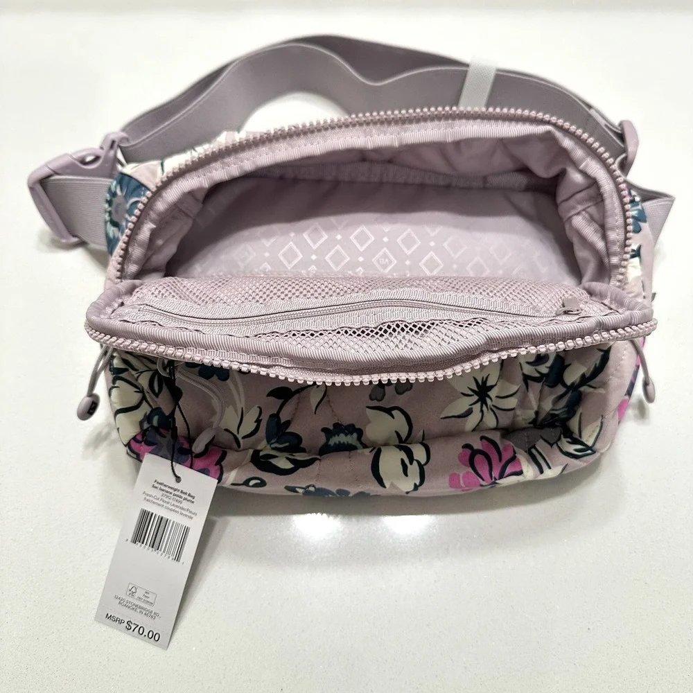Vera Bradley Featherweight Belt Bag Fresh Cut Floral Lavender NWT‎ Stoller Waist